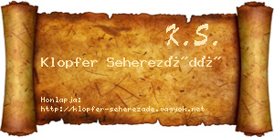 Klopfer Seherezádé névjegykártya